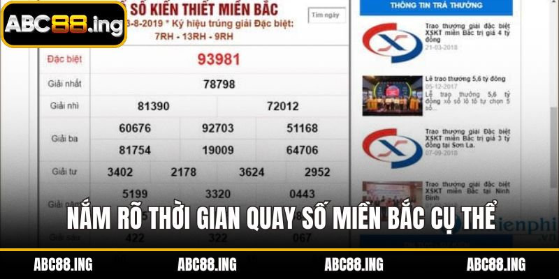 Nắm rõ thời gian quay số miền Bắc cụ thể